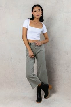 DYNAMIC FASHION Maddie Ribbed Top In White - FINAL SALE