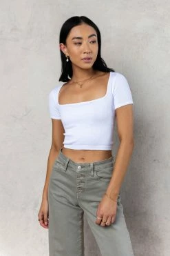 DYNAMIC FASHION Maddie Ribbed Top In White - FINAL SALE