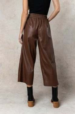 AARON & AMBER Marion Cropped Culottes In Brown New Arrivals