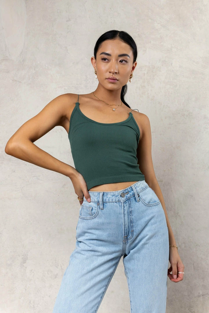 Discount π― DYNAMIC FASHION Tops Kaido Cropped Tank In Green π― 3 DYNAMIC FASHION Tops Kaido Cropped Tank In Green