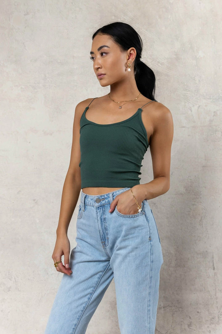 Discount π― DYNAMIC FASHION Tops Kaido Cropped Tank In Green π― 1 DYNAMIC FASHION Tops Kaido Cropped Tank In Green