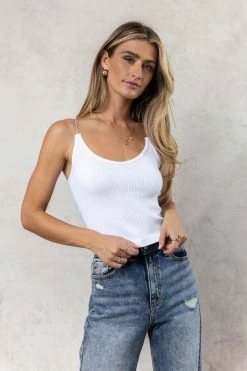 DYNAMIC FASHION Tops Kaido Cropped Tank In White
