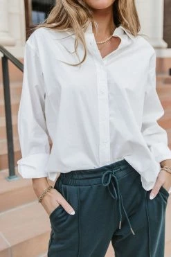 AARON & AMBER Kathryn Button Up Shirt In Light Blue - FINAL SALE