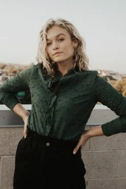 STRUT & BOLT Sofia Eyelet Button Down Top - FINAL SALE