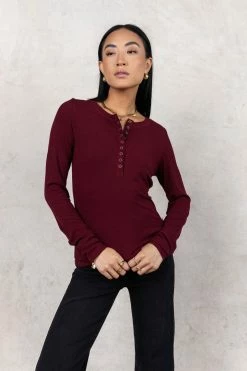 WORUI Ivanna Henley In Burgundy - FINAL SALE