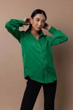 OVI Tiffany Button Down In Green - FINAL SALE