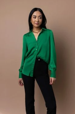 OVI Tiffany Button Down In Green - FINAL SALE