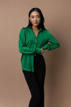 OVI Tiffany Button Down In Green - FINAL SALE