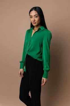 OVI Tiffany Button Down In Green - FINAL SALE
