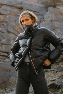 WORUI Zaylee Vegan Leather Puffer Coat - FINAL SALE
