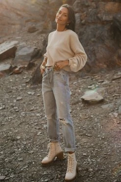 Tres Bien Albie Ribbed Top In Blue - FINAL SALE Tops