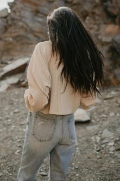 Tres Bien Albie Ribbed Top In Blue - FINAL SALE Tops