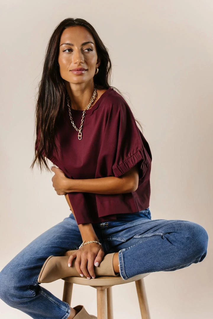 Flash Sale 🎉 WORUI Priyanka Oversized Top In Burgundy - FINAL SALE 👍 1 WORUI Priyanka Oversized Top In Burgundy - FINAL SALE