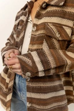 LE LIS Ada Striped Shacket