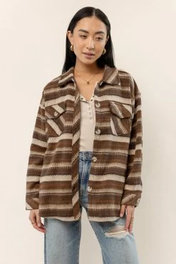 LE LIS Ada Striped Shacket