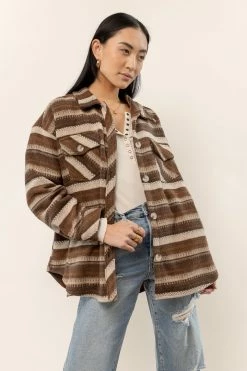 LE LIS Ada Striped Shacket