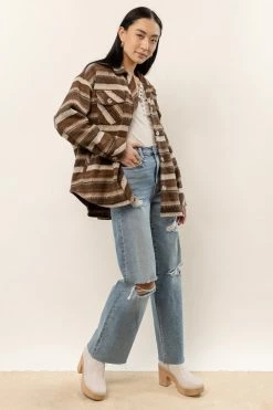 LE LIS Ada Striped Shacket