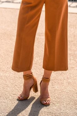 FREE SOUL/MIRACLE MILE Blair Ankle Strap Heels In Tan Shoes
