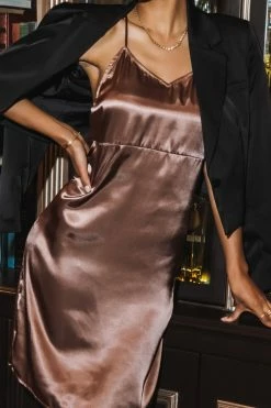 Cheapest 🛒 Vero Moda Serein Mini Slip 👗 Dress In Brown - FINAL SALE ⭐ 11 Vero Moda Serein Mini Slip Dress In Brown - FINAL SALE