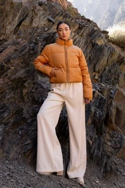 HYFVE Caitlyn Puffer Jacket In Brown - FINAL SALE