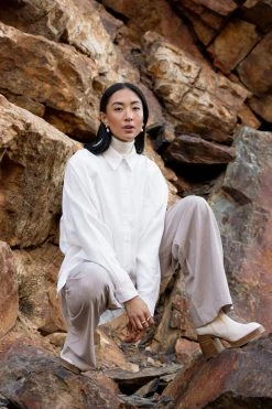 FUN 2 FUN Edward Button Down In White