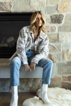 NANJING New Arrivals Douglas Plaid Shacket In Lavender