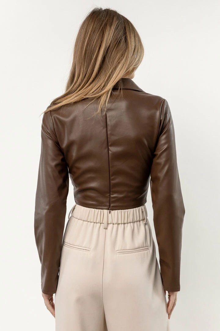 Flash Sale 😉 LE LIS Emery Vegan Leather Top Tops 🛒 2 LE LIS Emery Vegan Leather Top Tops