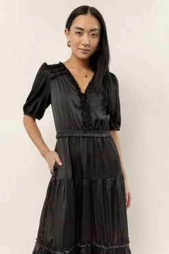 CALISTA Erika Midi Dress In Black New Arrivals