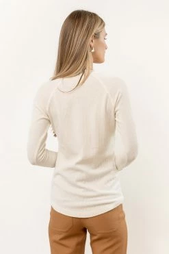 SINA Jo Button Top In Ivory