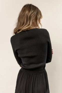 FINAL TOUCH COLLECTION Karine Ribbed Bodysuit In Black New Arrivals