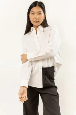 AARON & AMBER Kathryn Button Up Shirt In Ivory New Arrivals