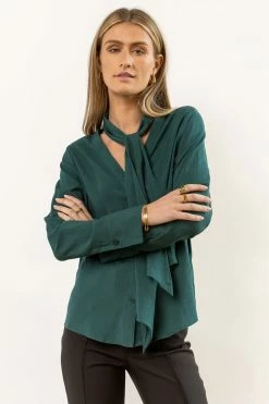 Coupon โ AARON & AMBER Kayla Tie Front Top In Hunter Green New Arrivals ๐งจ 8 AARON & AMBER Kayla Tie Front Top In Hunter Green New Arrivals