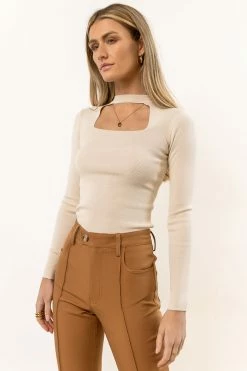 AARON & AMBER Kiara Cut Out Top In Cream New Arrivals