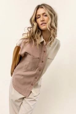 CALISTA Tops Lennox Color Block Shacket