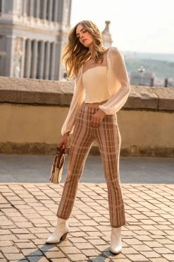 WELLMADE INC Linda Plaid Pants - FINAL SALE