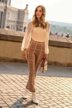 WELLMADE INC Linda Plaid Pants - FINAL SALE