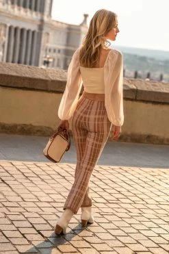 WELLMADE INC Linda Plaid Pants - FINAL SALE