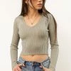 MISS LOVE Meera Ribbed Top In Sage - FINAL SALE Tops