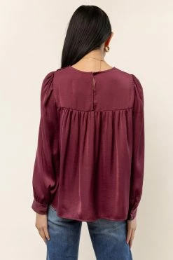 CALISTA Noa Blouse In Burgundy