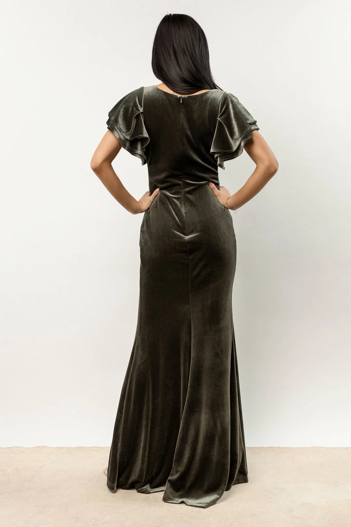 Brand new 👍 RICARICA Ray Velour Maxi 👗 Dress In Green New Arrivals 👍 4 RICARICA Ray Velour Maxi Dress In Green New Arrivals