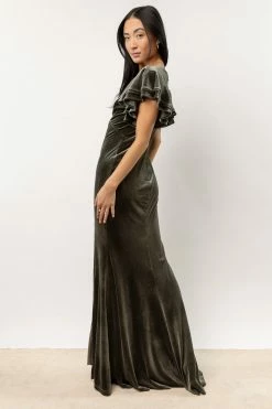 Brand new 👍 RICARICA Ray Velour Maxi 👗 Dress In Green New Arrivals 👍 11 RICARICA Ray Velour Maxi Dress In Green New Arrivals
