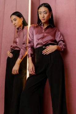 Cheap โค๏ธ AARON & AMBER Romaine Wide Leg Pants In Black ๐ 11 AARON & AMBER Romaine Wide Leg Pants In Black