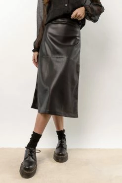 AARON & AMBER New Arrivals Saige Midi Skirt In Black