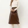 AARON & AMBER Saige Midi Skirt In Brown