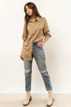 Wholesale π LIME N CHILI Scout Button Down In Tan - FINAL SALE π 5 LIME N CHILI Scout Button Down In Tan - FINAL SALE