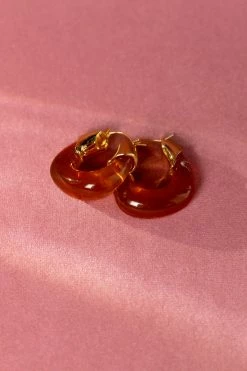 DG JEWELRY Sophie Gold Hoop Earrings In Rust