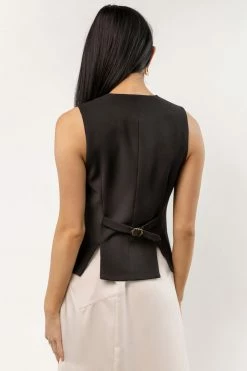 CRESCENT Stevie Vest In Black New Arrivals