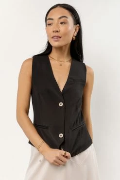 CRESCENT Stevie Vest In Black New Arrivals