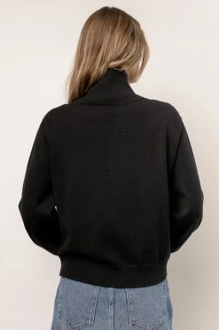 WORUI Trysta Mock Neck Sweater In Black Tops