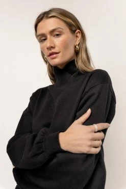 WORUI Trysta Mock Neck Sweater In Black Tops